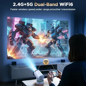 Mini Projector, Projector With Wifi and Bluetooth Built-in Battery 