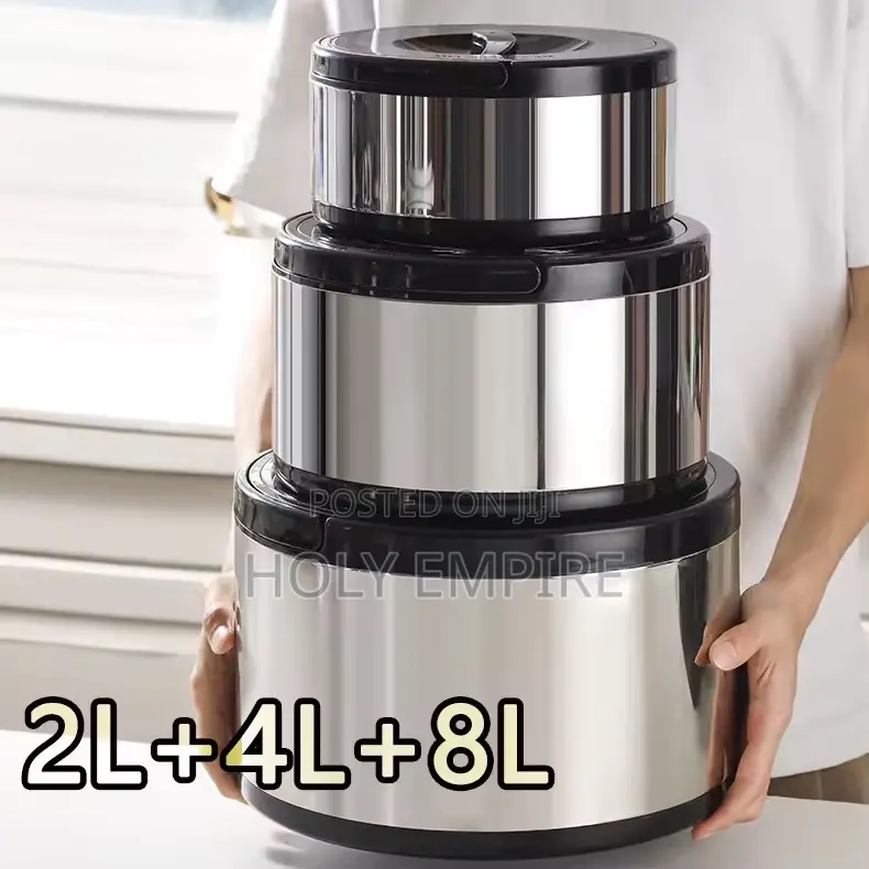 3pcs Thermal Lunch Box Stackable Snack Box Container Stainless Steel