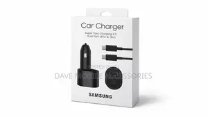Samsung 45w Dual Port Car Charger Fast Charging Usb-C Usb-a Adapter