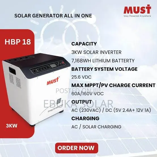 3kva Must Solar Generator 7000kwh