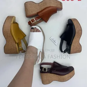 Ladies Cork Sole Wedge