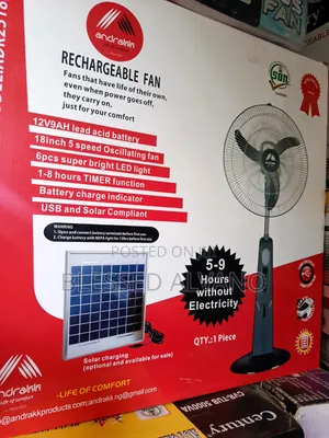 Andralala 18 Inches Solar Fan