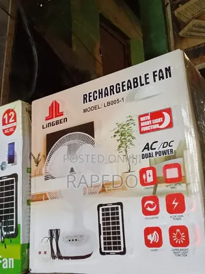 12 Inches Ac/Dc Reachable Solar Table Fan With Panel