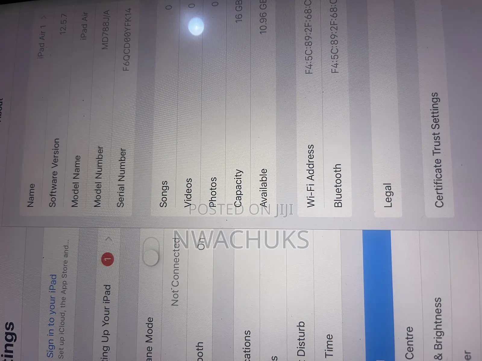 Apple iPad Air 16 GB Silver