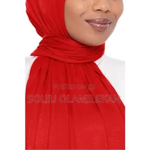 Hijab Jersey Scarf for Muslim Women - 170cm by 60cm - 1pcs Red