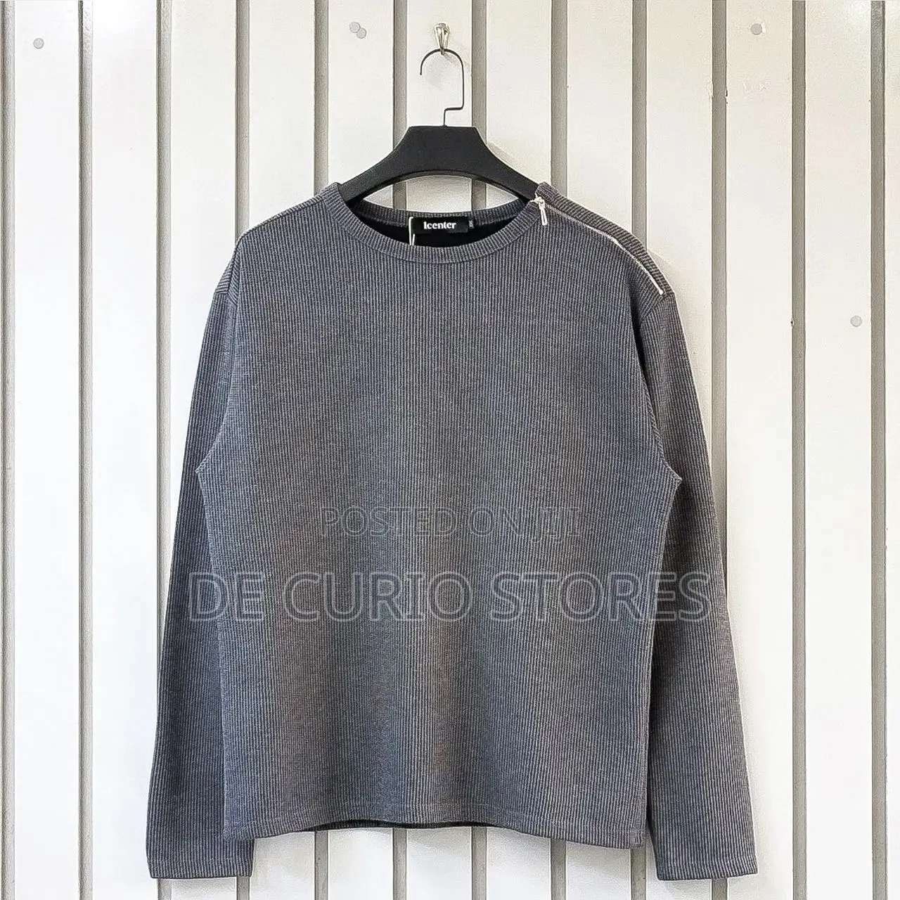 Textured Longsleeve With Shoulder Zippers