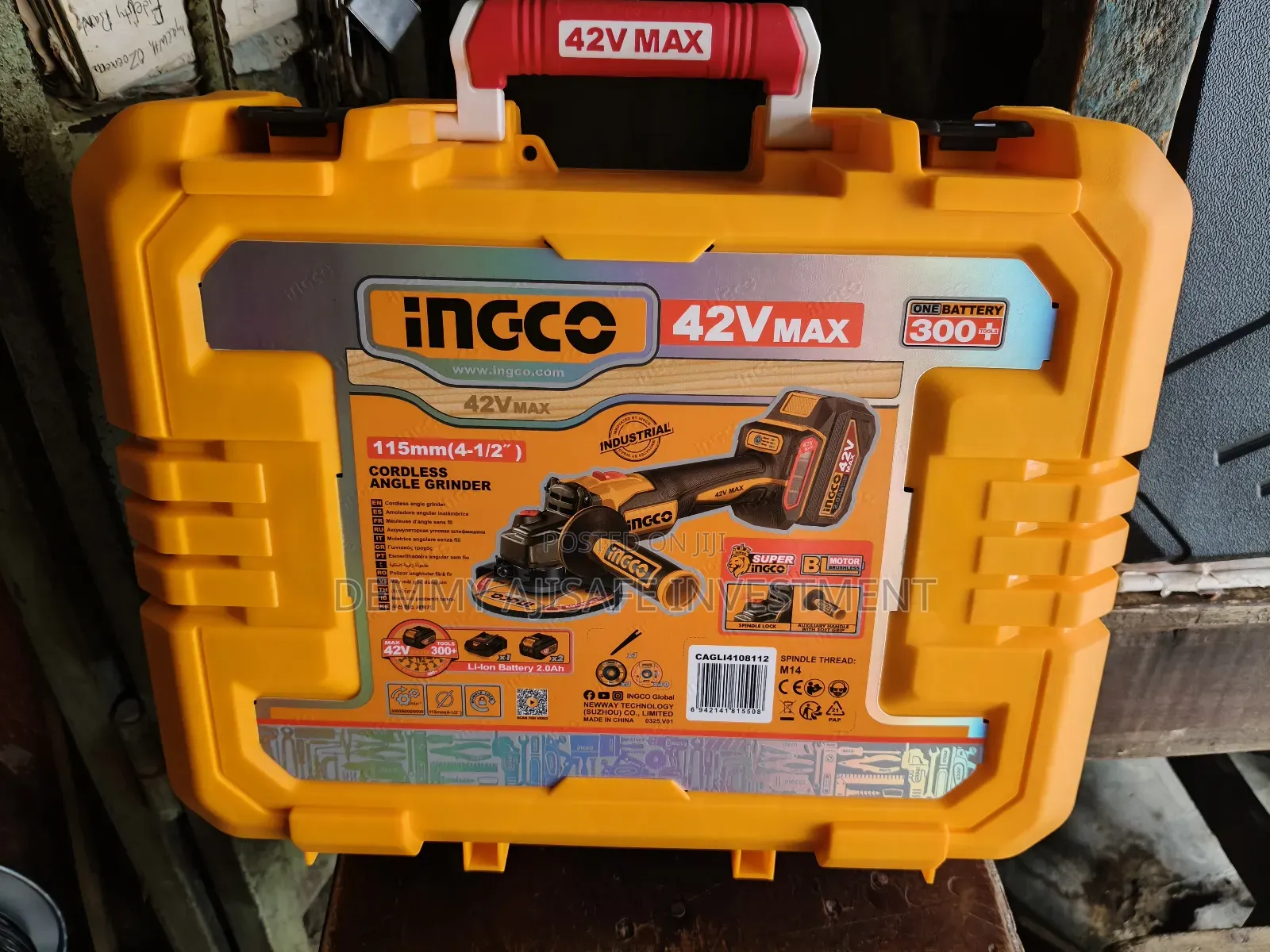 42v Max Industrial Cordless Brushless Angle Grinder (Ingco)