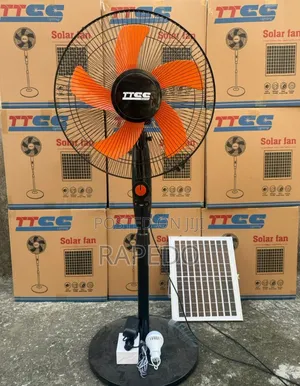 TTCS Solar Rechargeable Fan 16 Inches With Bulb and Panel