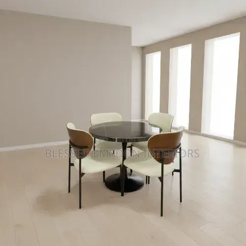 Modern Round Dining Table Set With 4 Chairs