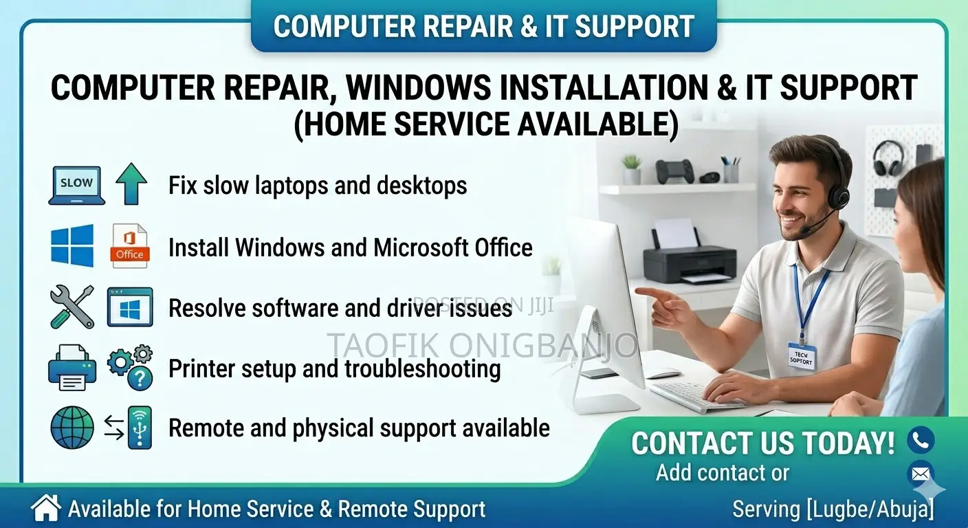 Computer Repair Windows Installation It Support (Home Service)