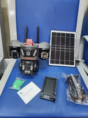 4g Triple Len V380pro CCTV Solar Camera With Alarm Light