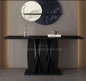 Elegant Contemporary Console Table (Black Finish)