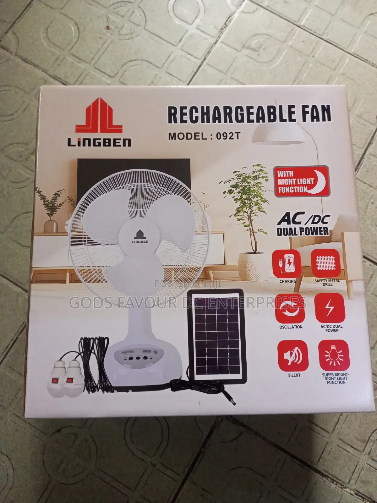 12 Inches Rechargeable/ Sola Table Fan