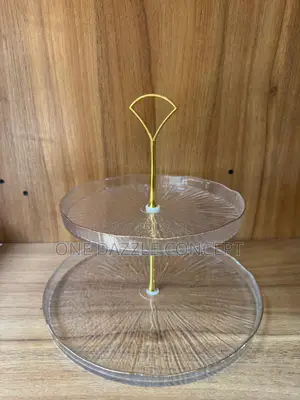2tier Blooming Villa Glass Desert Stand