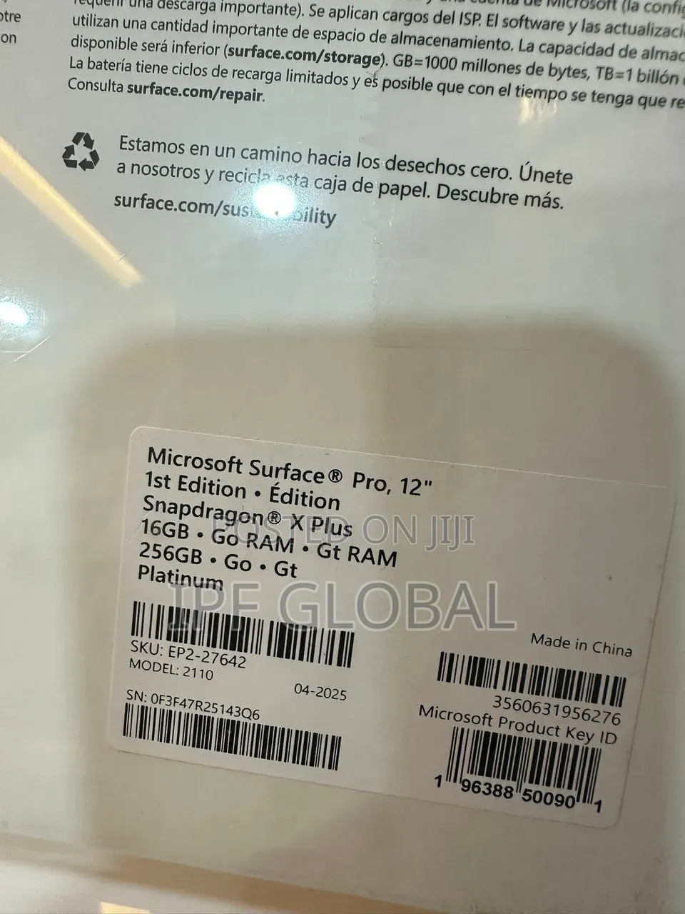 New Microsoft Surface Pro 11th Edition, a Copilot+ PC 16GB SSD 256GB