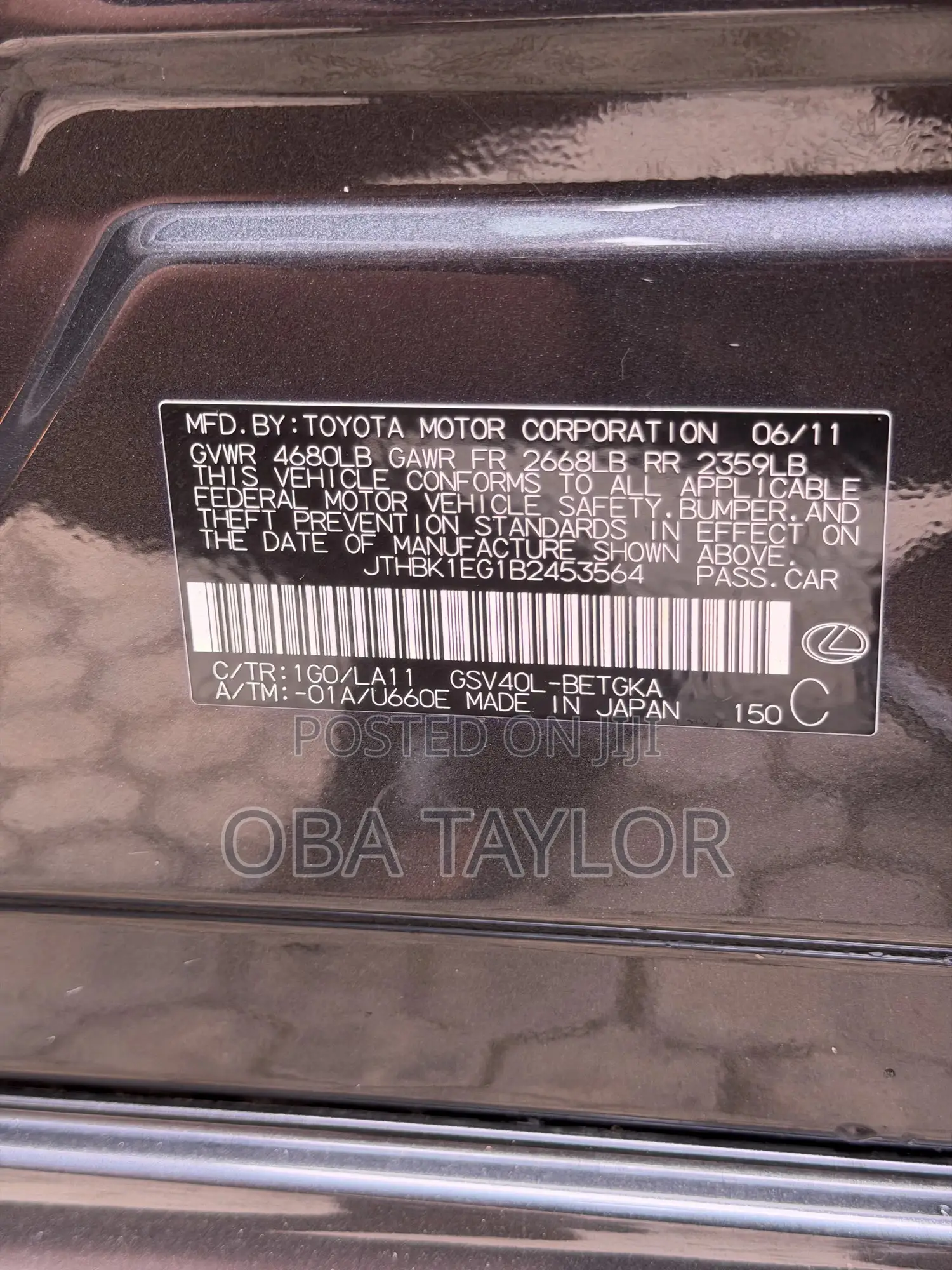 Lexus ES 350 2011 Gray