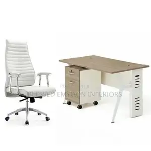 A Set of Office Table With Office Executive Chair