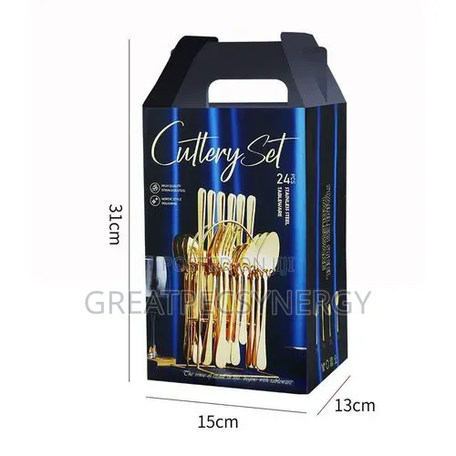 24 PCS Cutlery Set -Gold and Plastic