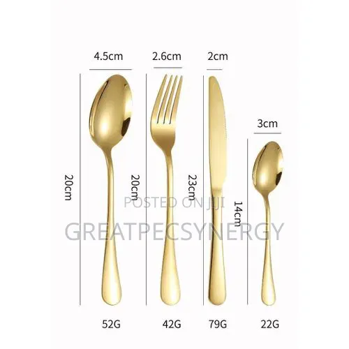 24 PCS Cutlery Set -Gold and Plastic