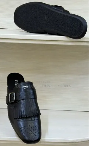 *Original Prada Shuffle Fringed Leather Mules Available in Store 