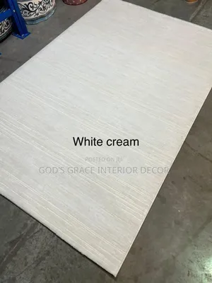 White Cream Colour Design Quality Center Rug Turkish