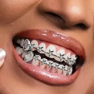 Top Side Iced Cz Stones 18kt Gold Plated Teeth Grillz Fashion Grills