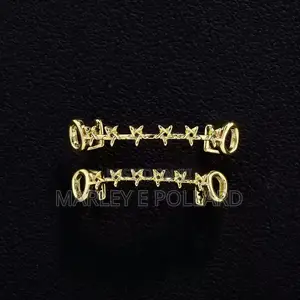 Top Side Iced Cz Stones 18kt Gold Plated Teeth Grillz Fashion Grills
