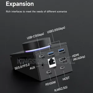 Hagibis Knob Usb C Hub With Shortcut Buttons, RGB Docking Station