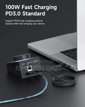 Hagibis Knob Usb C Hub With Shortcut Buttons, RGB Docking Station