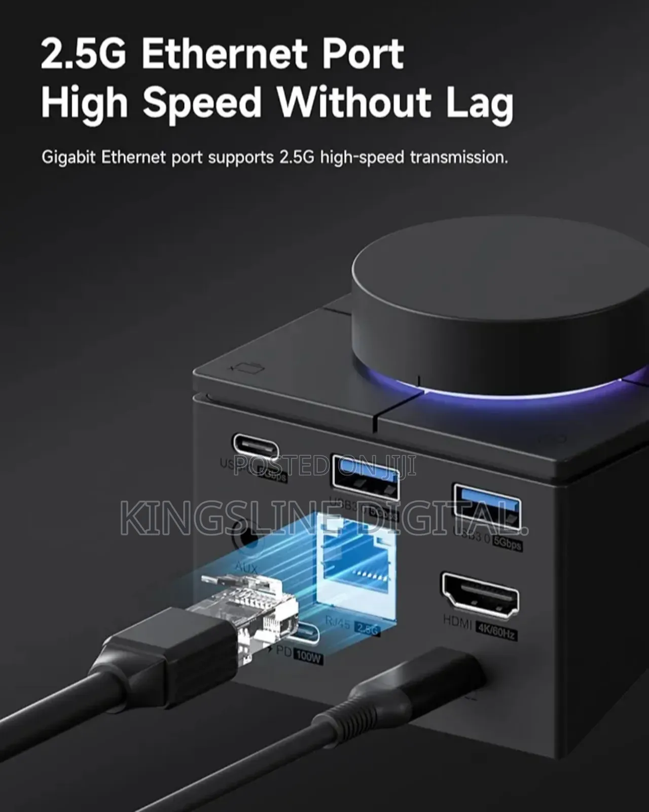 Hagibis Knob Usb C Hub With Shortcut Buttons, RGB Docking Station