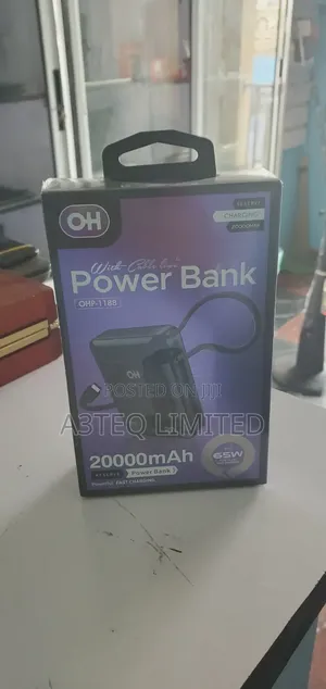 20,000mah Power Bank With 65watt Power Fast Charge