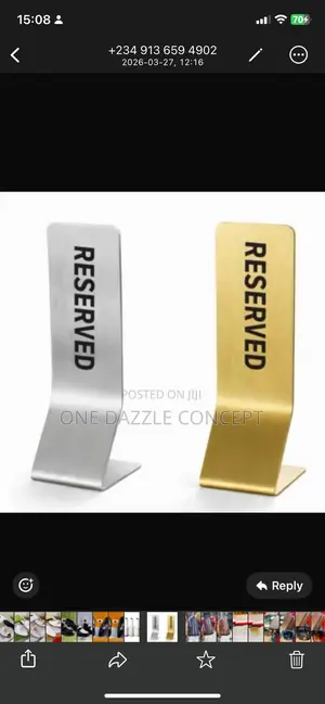 Stainless Steel Reserved Table Sign