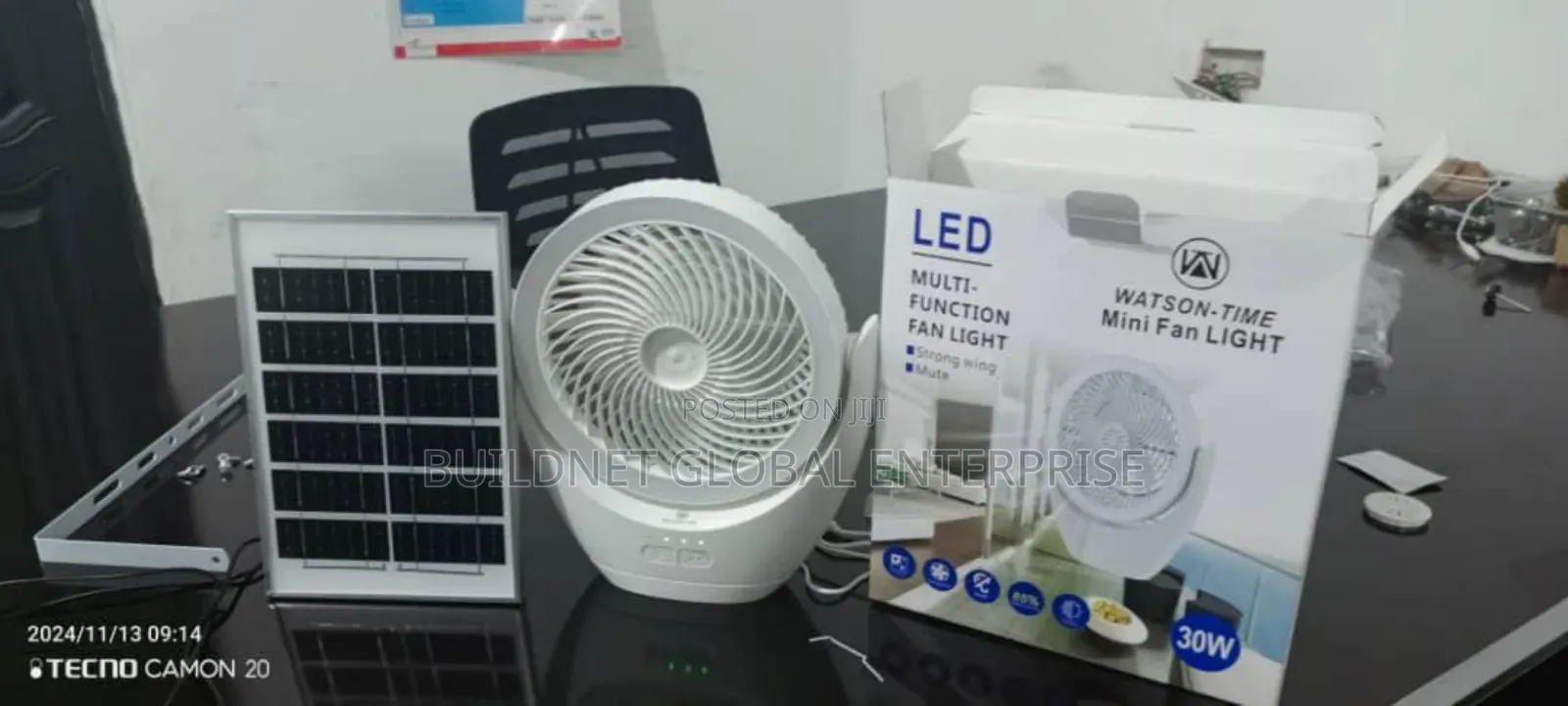 Electric, Rechargeable Solar Mini Fan