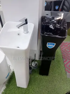 High Quality Standing Wash Hand Basin, Black and White Color
