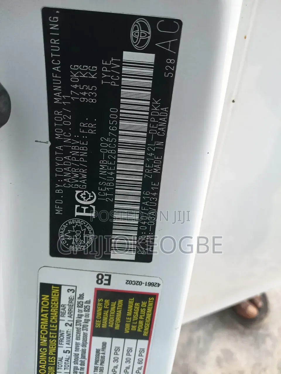 Toyota Corolla 2011 White