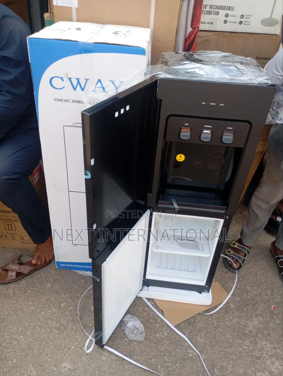 C Way Water Dispenser With Refrigerator Black