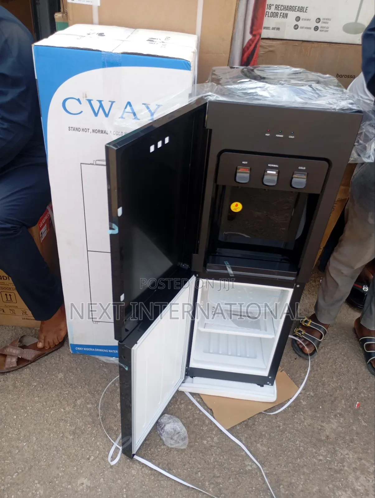 C Way Water Dispenser With Refrigerator Black