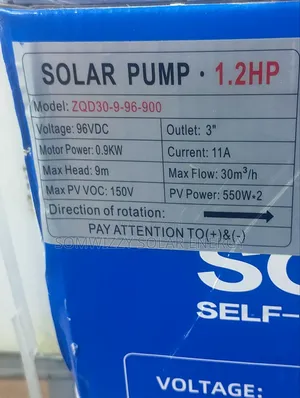 High Quality Solar Self Priming Pump. 1.2hp