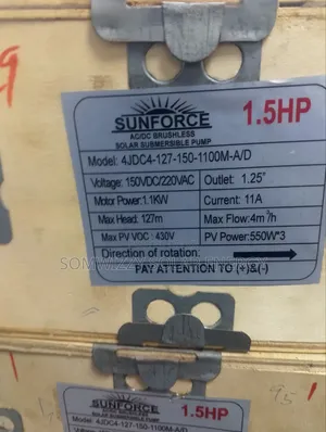 High Quality Sunforce Solar Pump Ac/Dc 1.5hp