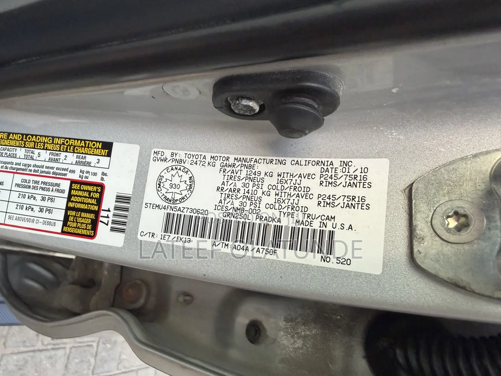 Toyota Tacoma Double Cab V6 Automatic 2010 Silver