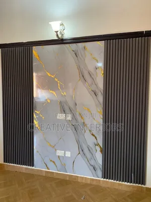 Fluted Panel/Marble Sheet Tv Console