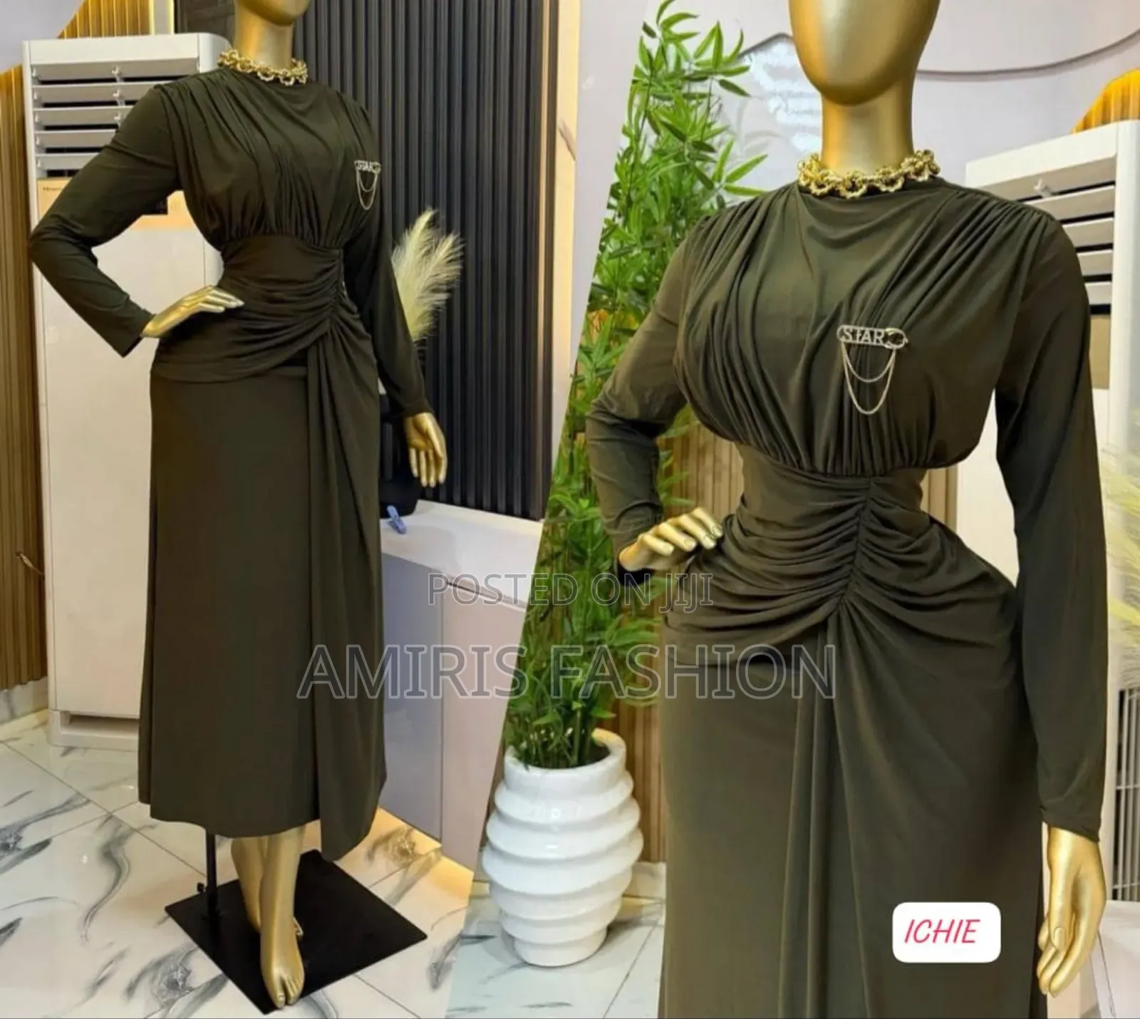 Elegant Mid Turtle Gown With Front Flare Designs