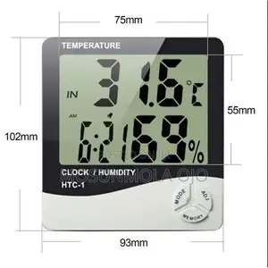 Household Thermometer and Hygrometer With Alarm Clock
