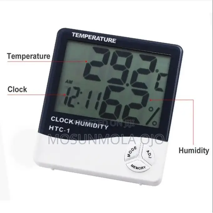 Household Thermometer and Hygrometer With Alarm Clock