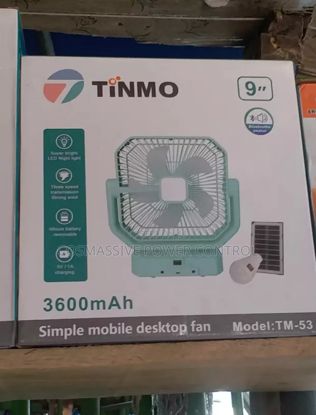 9"Solar Table Fan Timmo