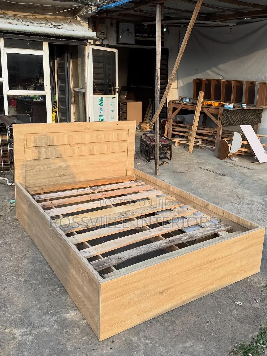 4ftby6ft Bedframe With 2 Side Stool