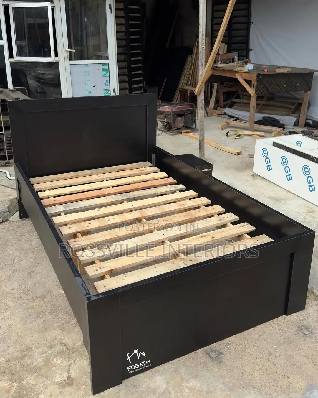 4ftby6ft Bedframe With 2 Side Stool