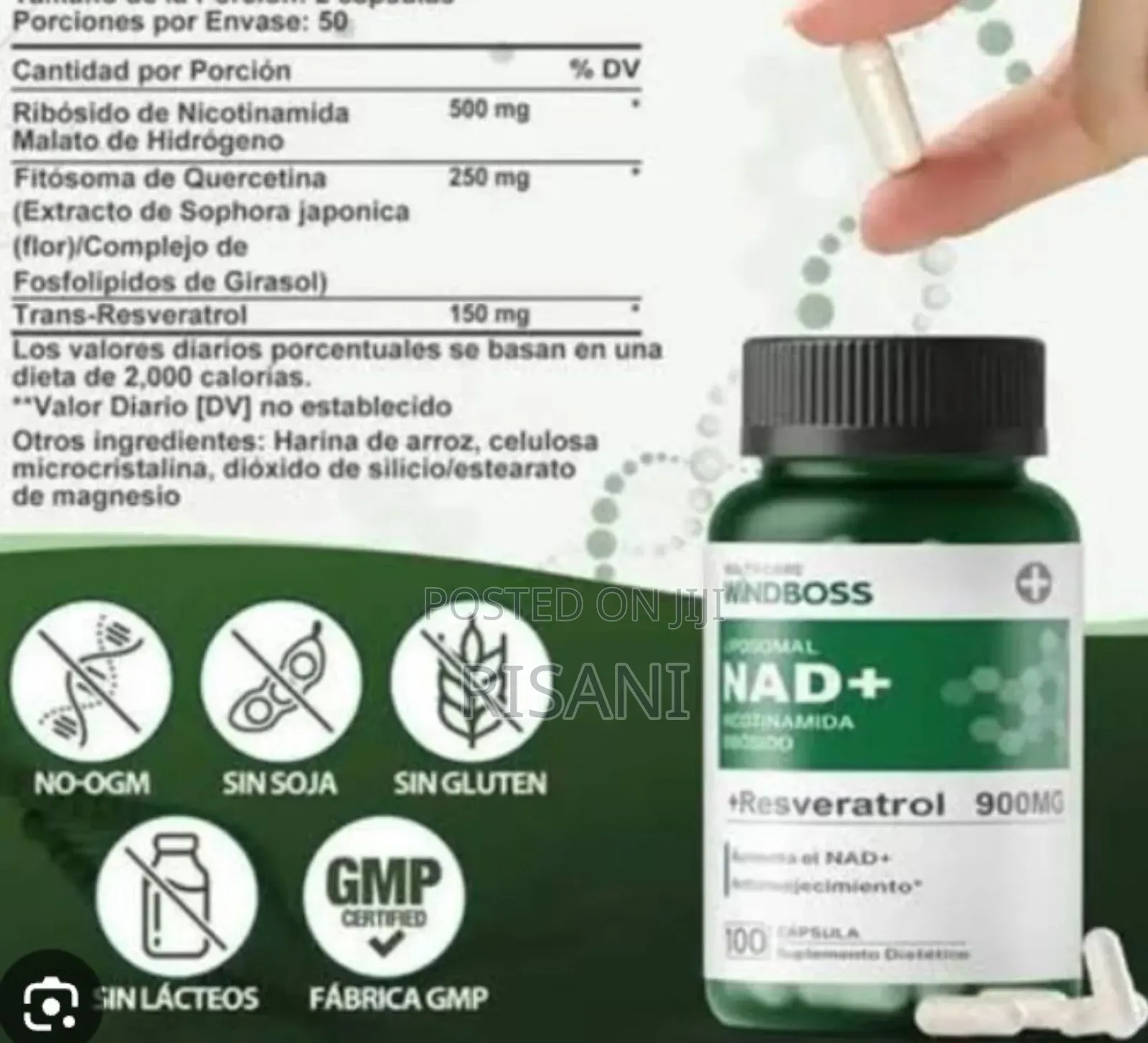 Windboss Nad+ Supplement by 100: Capsules