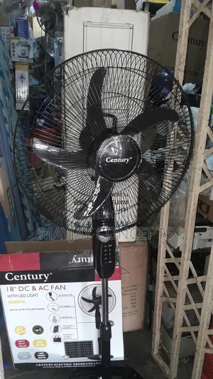 18" 3-in-1 Century Ac/Dc Solar Standing Fan With Led Light