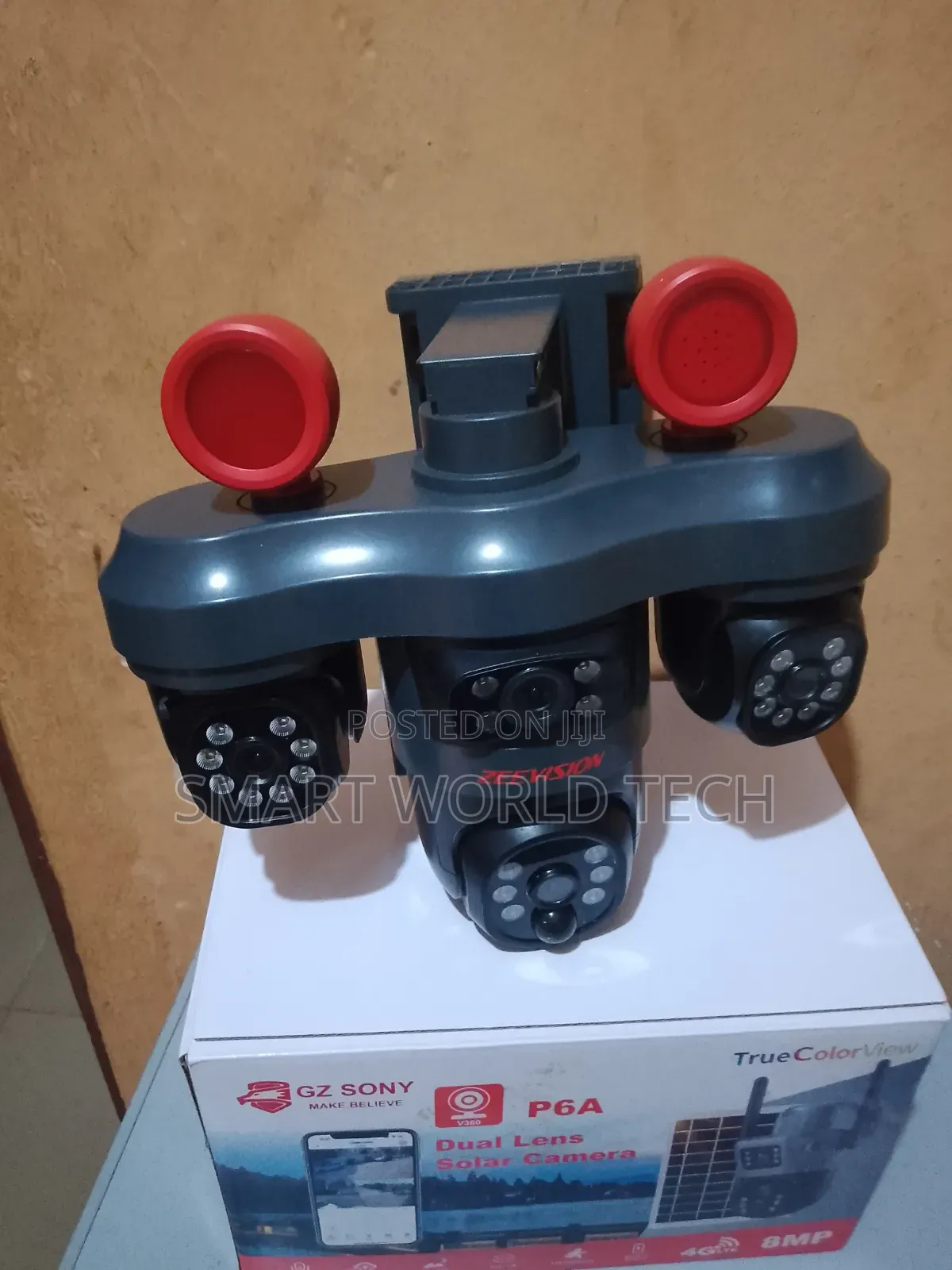 Three Lens Solar Powered CCTV Camera With 4g Network